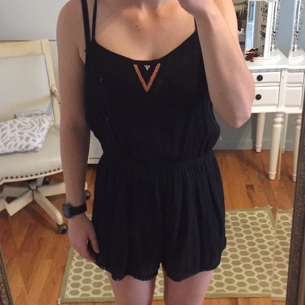Roxy black romper adjustable straps